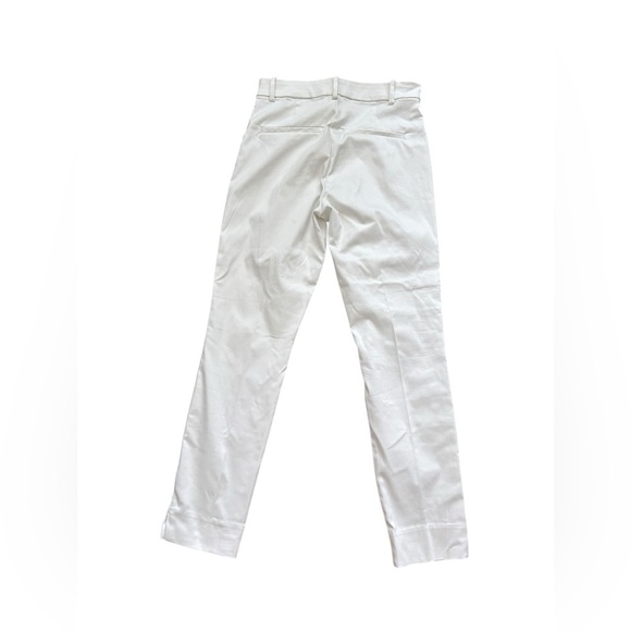 H&M White Lightweight Straight Leg Size Zip Trousers Pants Size 6 - Picture 1 of 5